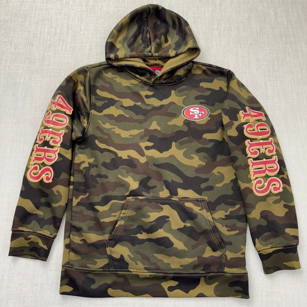 NFL Team Apparel Youths XL 18-20 San Francisco 49ers Camo Hoodie Camouflage - Picture 1 of 9
